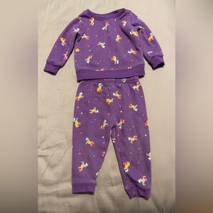 GARANIMALS PURPLE RAINBOW UNICORN PULLOVER SWEATSHIRT AND SWEATPANT SET